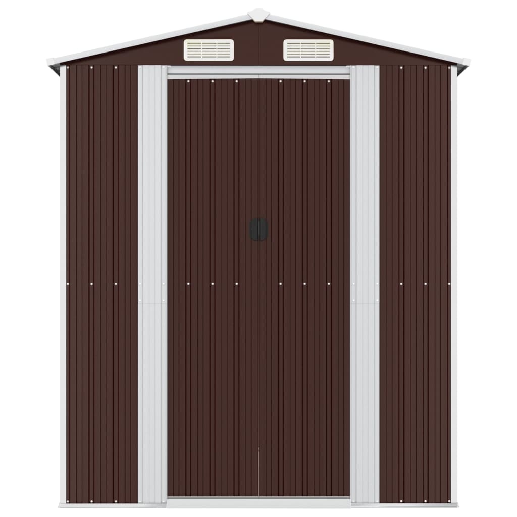 Garden Shed Dark Brown 192x606x223 cm Galvanised Steel