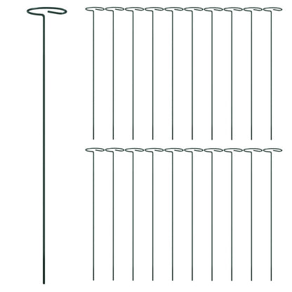 Garden Plant Stakes 20 pcs Dark Green 40 cm Steel