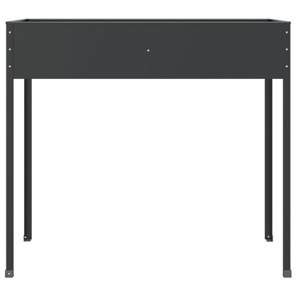 Garden Planters 2 pcs Anthracite Galvanised Steel