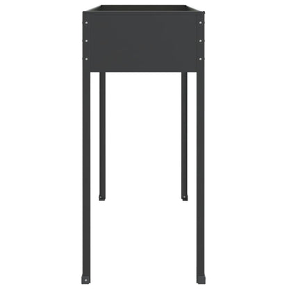Garden Planters 2 pcs Anthracite Galvanised Steel