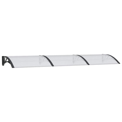 Door Canopy Black and Transparent 300x75 cm Polycarbonate