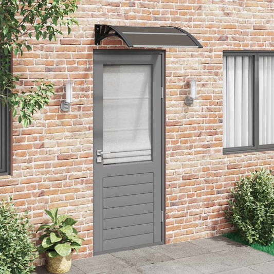 Door Canopy Black 80x75 cm Polycarbonate