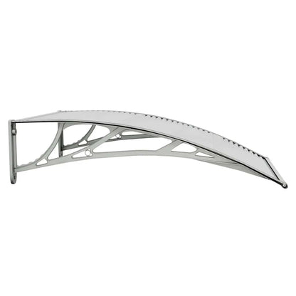 Door Canopy Grey and Transparent 100x75 cm Polycarbonate