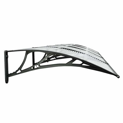 Door Canopy Black and Transparent 400x75 cm Polycarbonate
