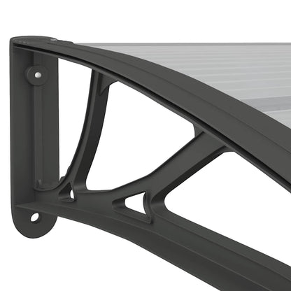 Door Canopy Black and Transparent 400x75 cm Polycarbonate