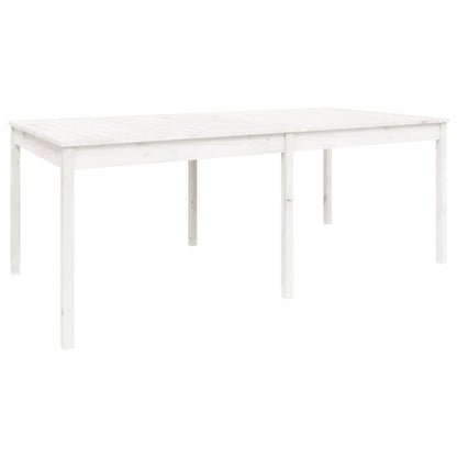 11 Piece Garden Dining Set White Solid Wood Pine