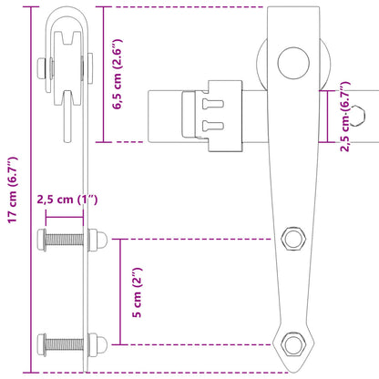 Mini Sliding Cabinet Door Kit Black 122 cm Carbon Steel