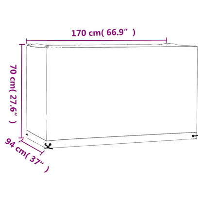 Garden Furniture Covers 2 pcs 8 Eyelets 170x94x70 cm Rectangular