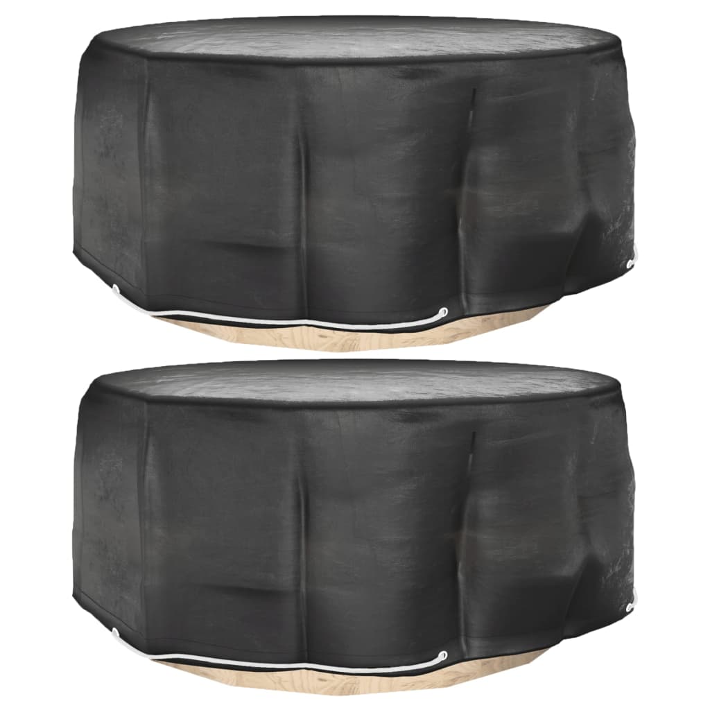 Garden Furniture Covers 2 pcs 10 Eyelets Ø260x90 cm Round