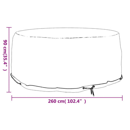 Garden Furniture Cover 10 Eyelets Ø260x90 cm Round