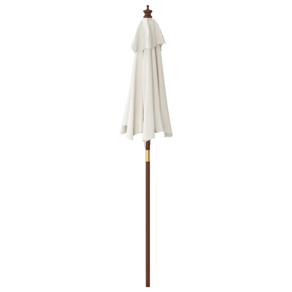 Garden Parasol with Wooden Pole Sand 196x231 cm