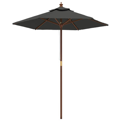 Garden Parasol with Wooden Pole Anthracite 196x231 cm