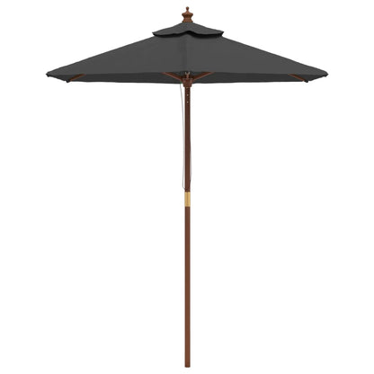 Garden Parasol with Wooden Pole Anthracite 196x231 cm