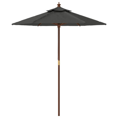 Garden Parasol with Wooden Pole Anthracite 196x231 cm
