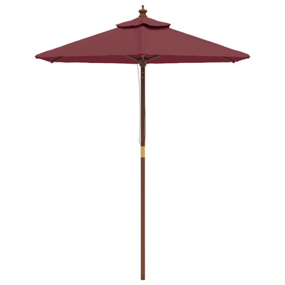 Garden Parasol with Wooden Pole Bordeaux Red 196x231 cm
