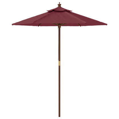 Garden Parasol with Wooden Pole Bordeaux Red 196x231 cm