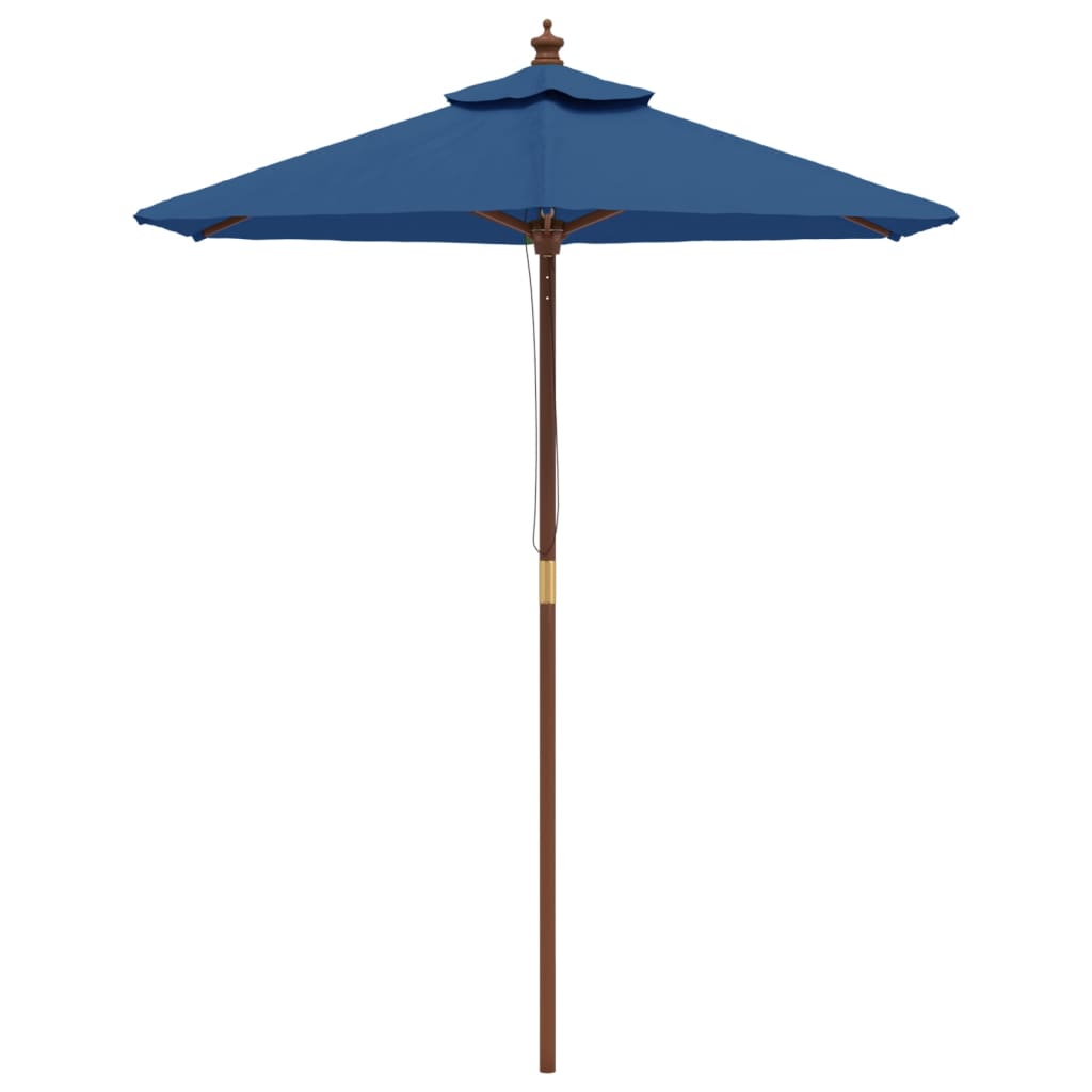Garden Parasol with Wooden Pole Azure Blue 196x231 cm