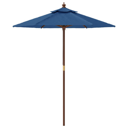 Garden Parasol with Wooden Pole Azure Blue 196x231 cm