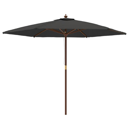 Garden Parasol with Wooden Pole Anthracite 299x240 cm
