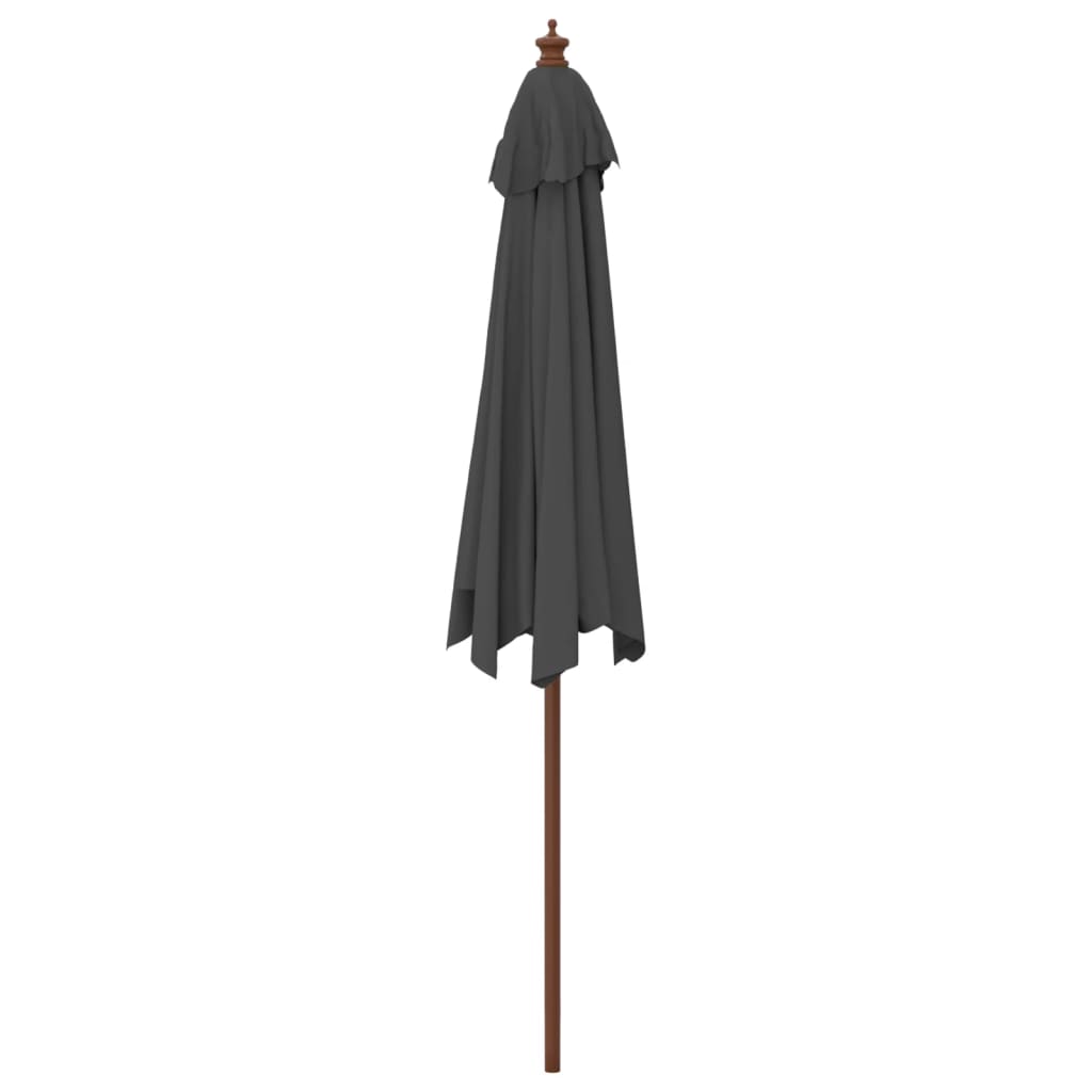 Garden Parasol with Wooden Pole Anthracite 299x240 cm