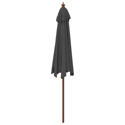 Garden Parasol with Wooden Pole Anthracite 299x240 cm