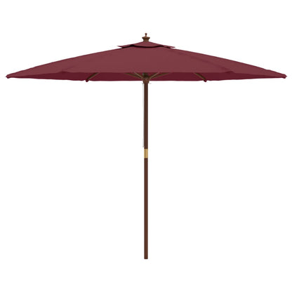 Garden Parasol with Wooden Pole Bordeaux Red 299x240 cm