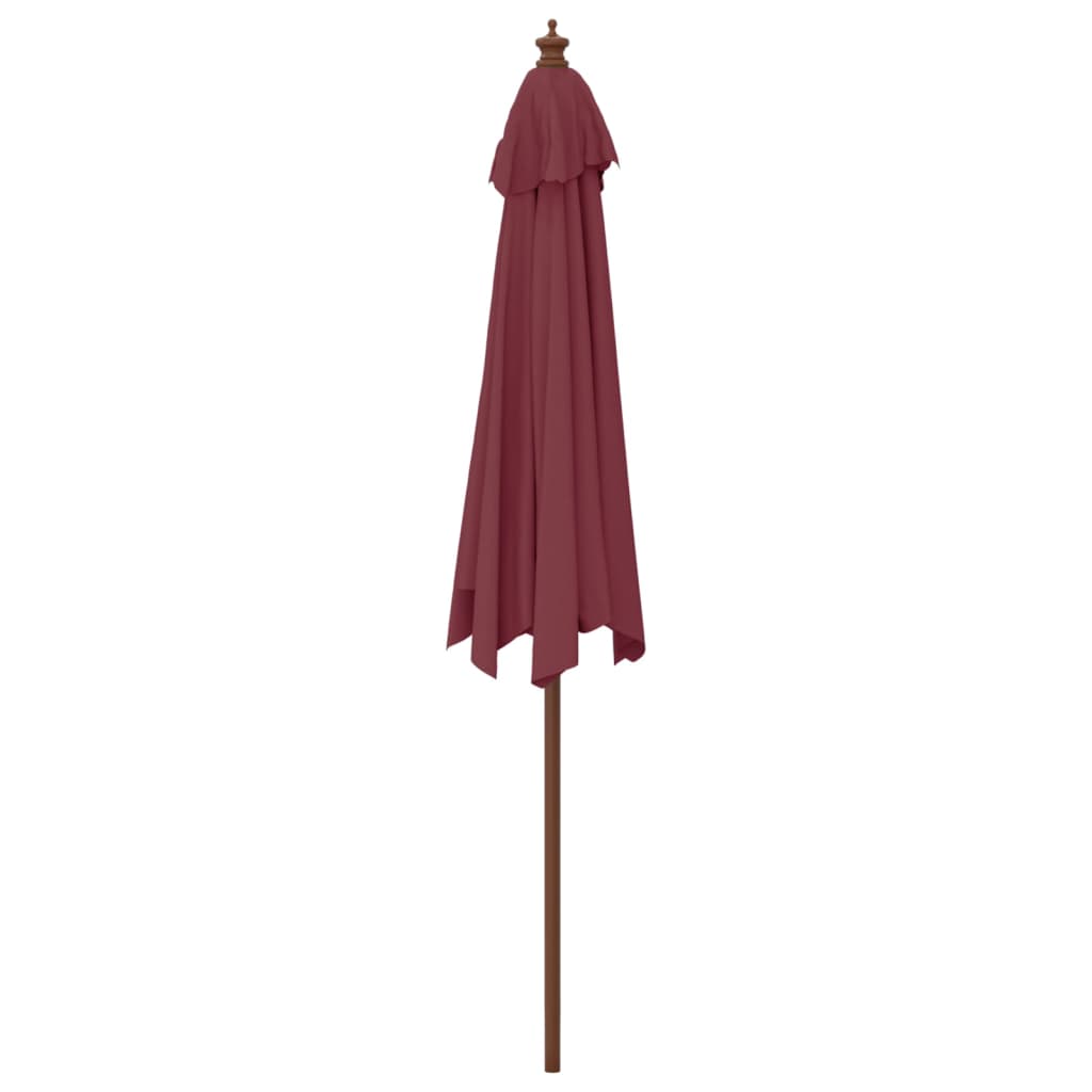 Garden Parasol with Wooden Pole Bordeaux Red 299x240 cm