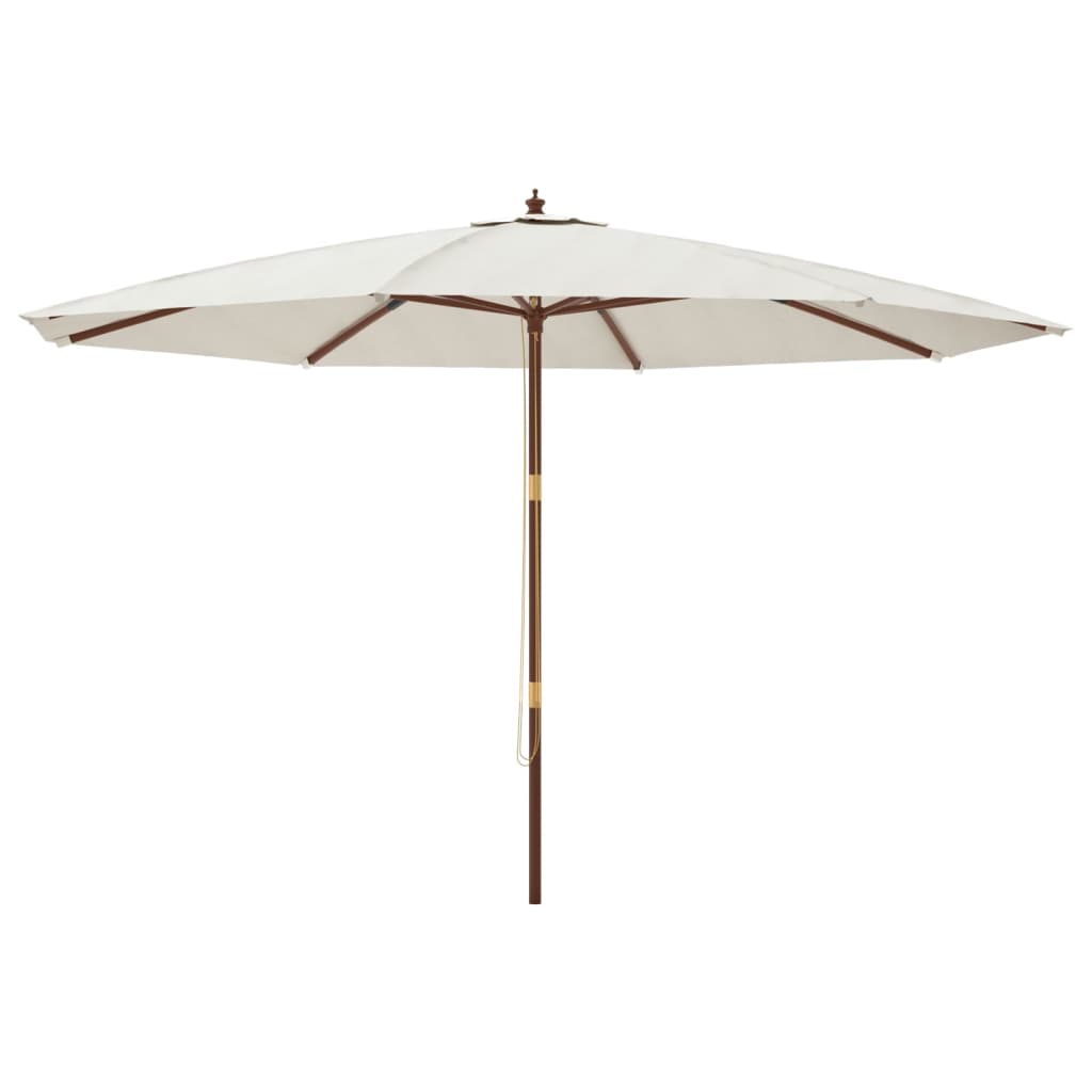 Garden Parasol with Wooden Pole Sand 400x273 cm