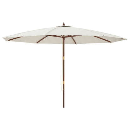 Garden Parasol with Wooden Pole Sand 400x273 cm