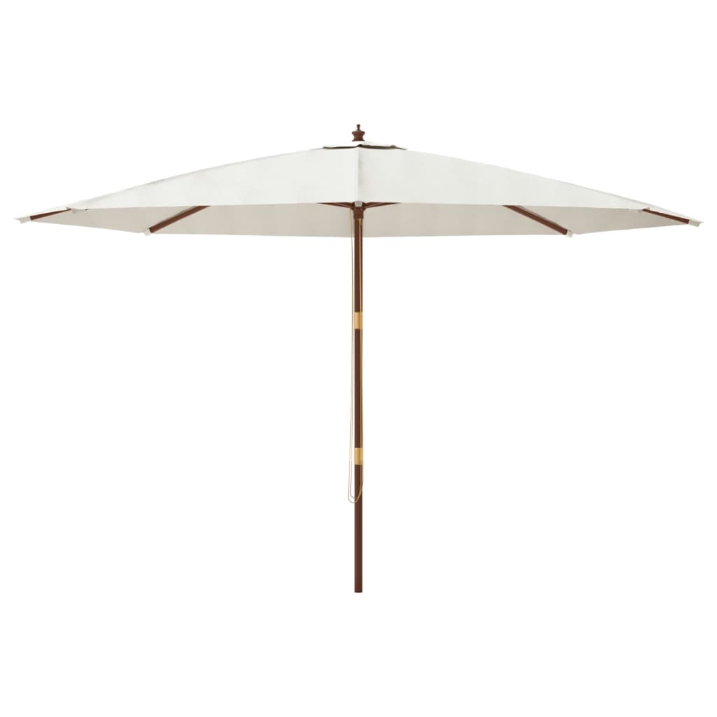 Garden Parasol with Wooden Pole Sand 400x273 cm