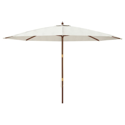 Garden Parasol with Wooden Pole Sand 400x273 cm