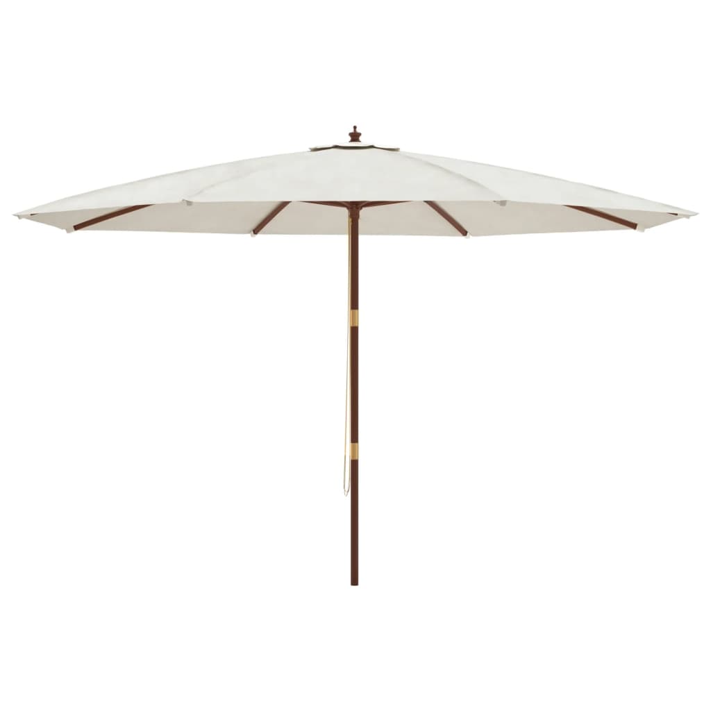 Garden Parasol with Wooden Pole Sand 400x273 cm