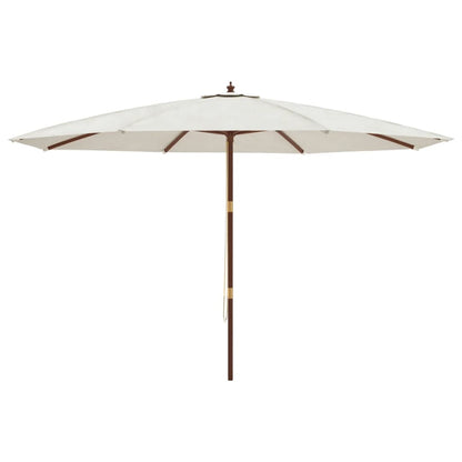 Garden Parasol with Wooden Pole Sand 400x273 cm