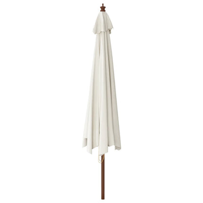 Garden Parasol with Wooden Pole Sand 400x273 cm