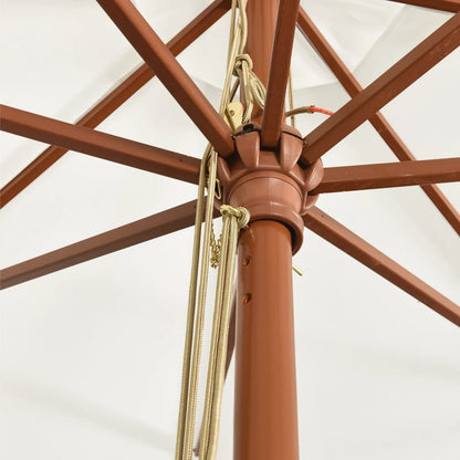 Garden Parasol with Wooden Pole Sand 400x273 cm