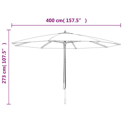 Garden Parasol with Wooden Pole Sand 400x273 cm