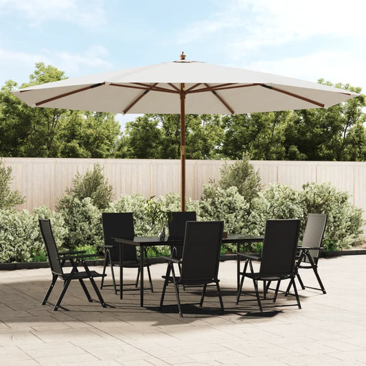 Garden Parasol with Wooden Pole Sand 400x273 cm