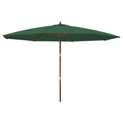 Garden Parasol with Wooden Pole Green 400x273 cm