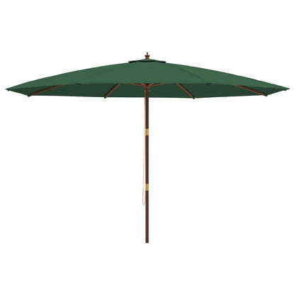 Garden Parasol with Wooden Pole Green 400x273 cm