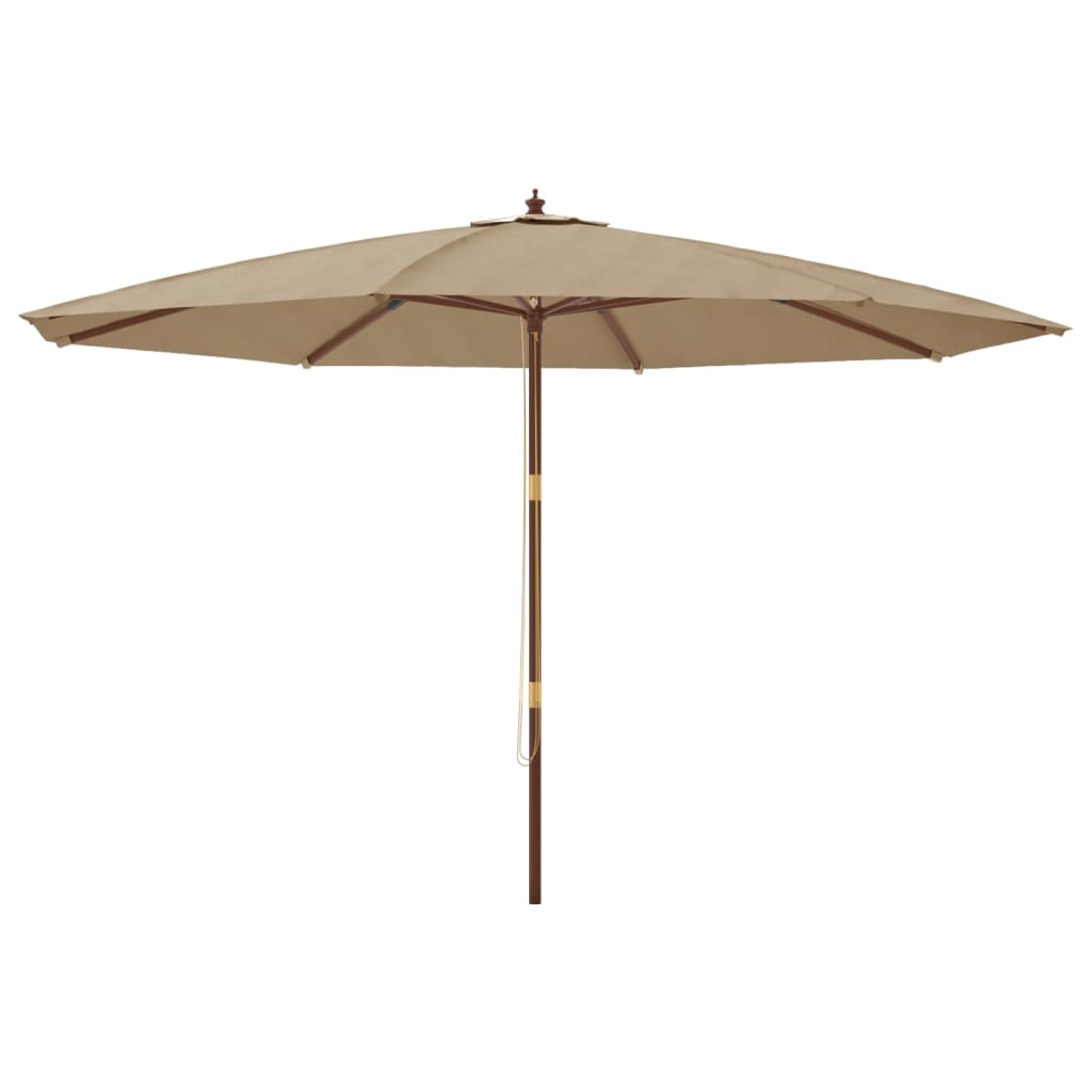 Garden Parasol with Wooden Pole Taupe 400x273 cm