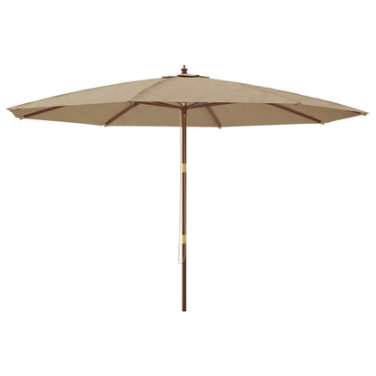 Garden Parasol with Wooden Pole Taupe 400x273 cm