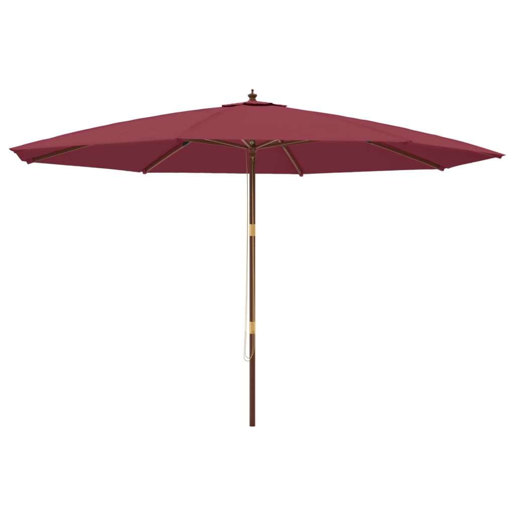 Garden Parasol with Wooden Pole Bordeaux Red 400x273 cm