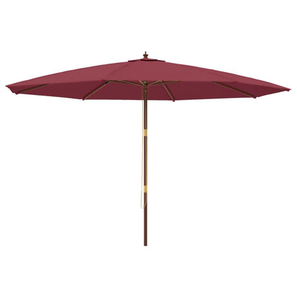 Garden Parasol with Wooden Pole Bordeaux Red 400x273 cm