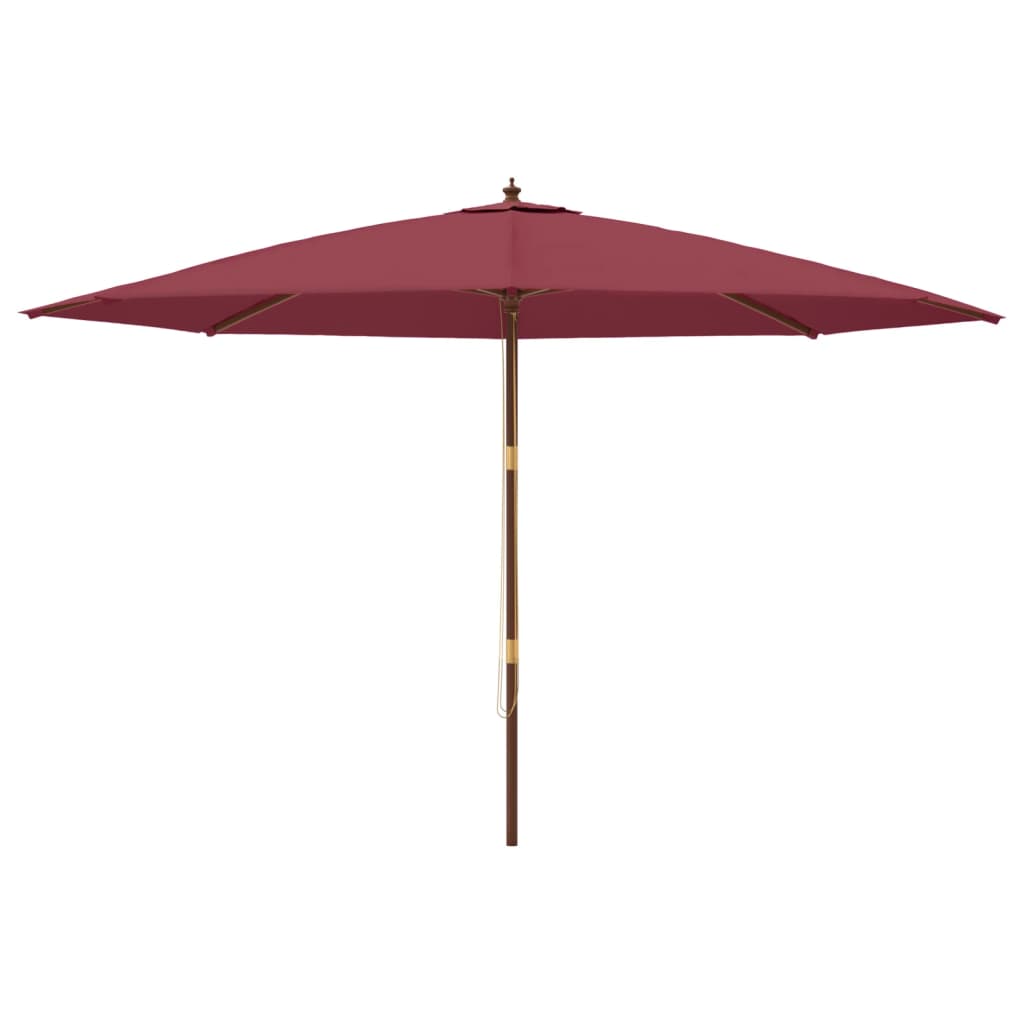 Garden Parasol with Wooden Pole Bordeaux Red 400x273 cm