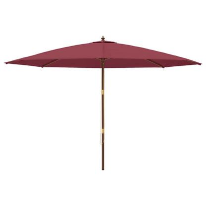 Garden Parasol with Wooden Pole Bordeaux Red 400x273 cm