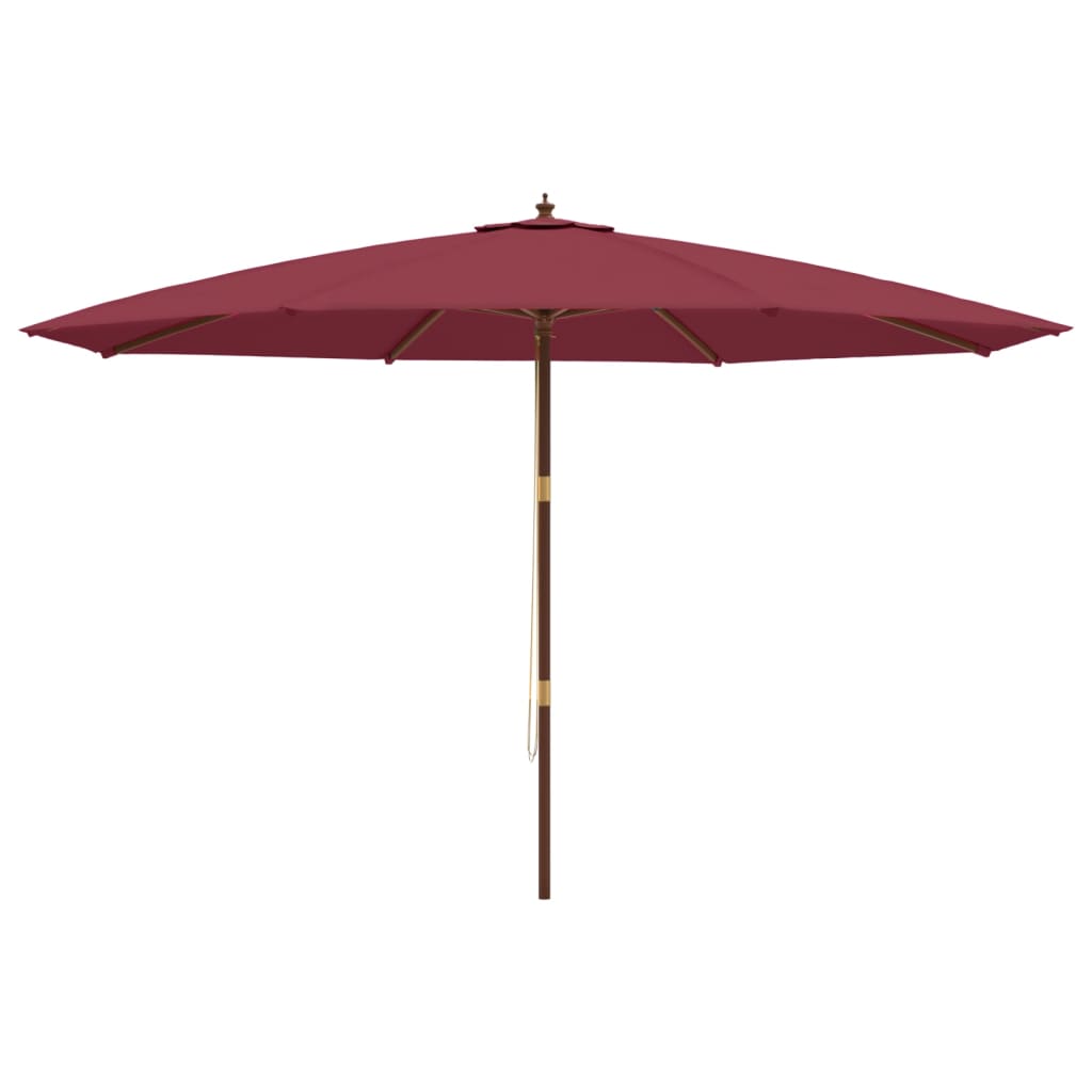 Garden Parasol with Wooden Pole Bordeaux Red 400x273 cm