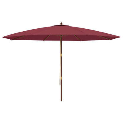 Garden Parasol with Wooden Pole Bordeaux Red 400x273 cm