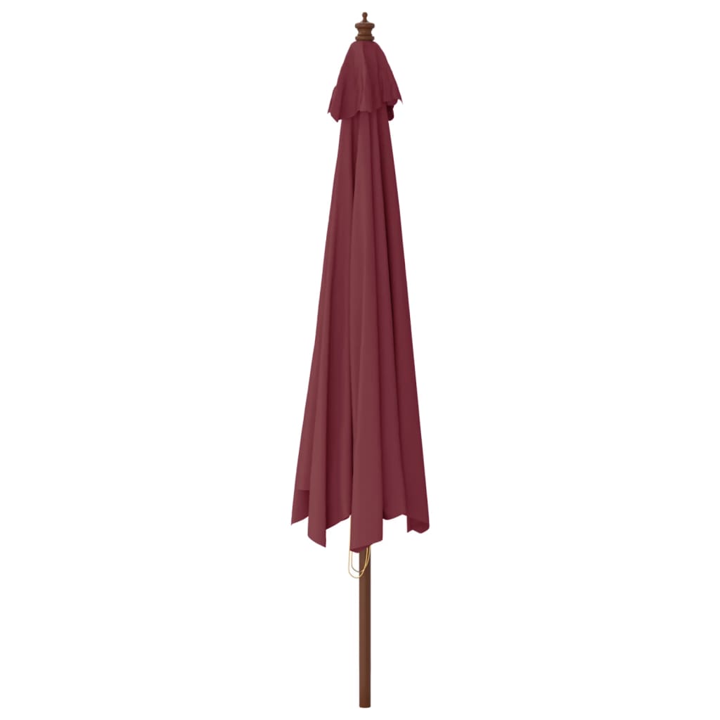 Garden Parasol with Wooden Pole Bordeaux Red 400x273 cm
