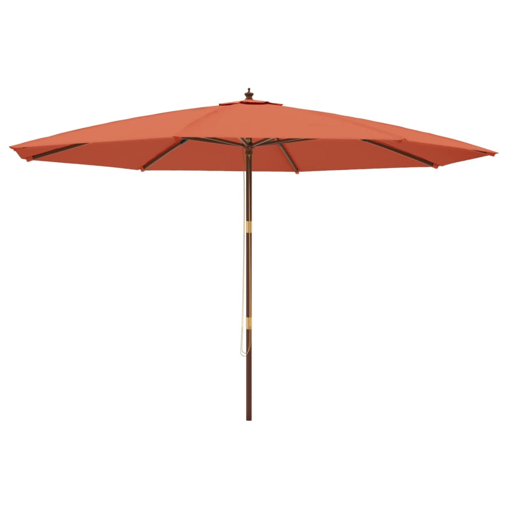 Garden Parasol with Wooden Pole Terracotta 400x273 cm
