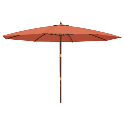 Garden Parasol with Wooden Pole Terracotta 400x273 cm